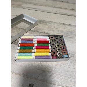 Set of thread spools and bobbins multi-colored NWT